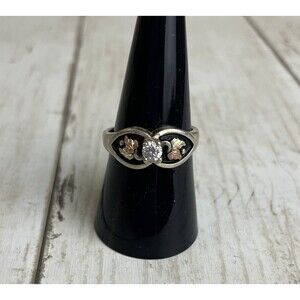 Coleman C.co Sterling Silver & 12K Black Hills Gold Ring Size 7.75 W/ CZ